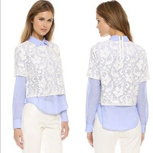 Elizabeth and James Carnie Layered Lace Blouse M